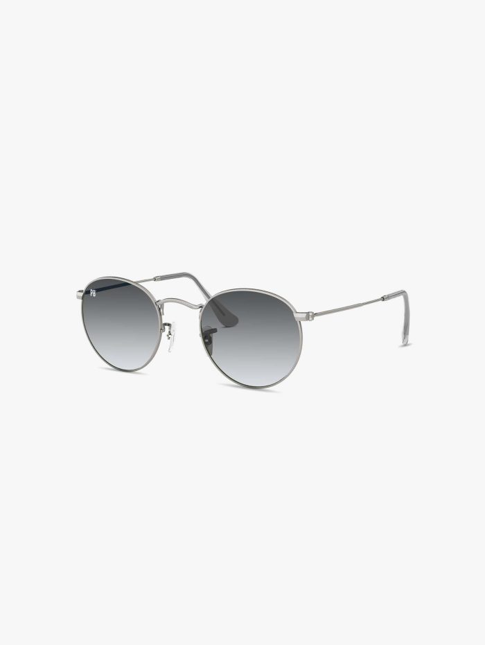 Round Silver Gradient Grey Ronde Zonnebril PB Sunglasses